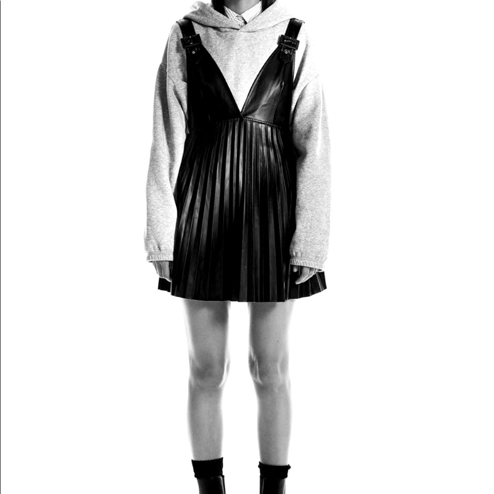Faux Leather Pinafore Dress